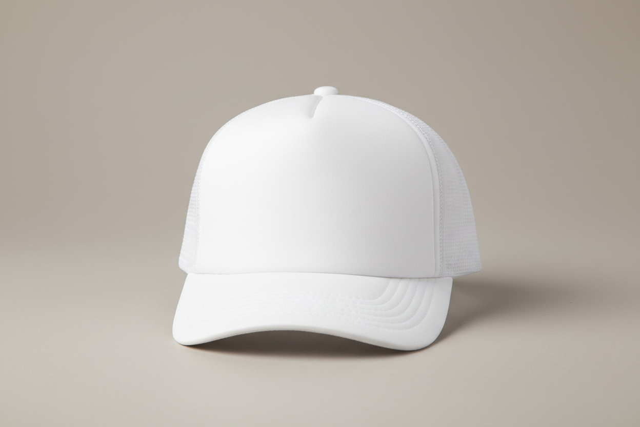 all white trucker hat